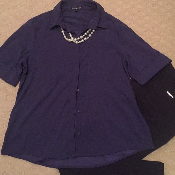 🎉Sale 🎉 Express  Size Large Short Sleeve Shirt - Picture 4 of 8